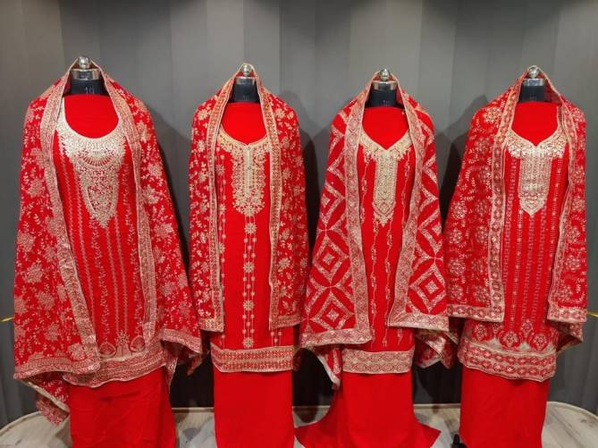 Roli Moli Festive Wear Red Special Wholesale Salwar Suit Collection